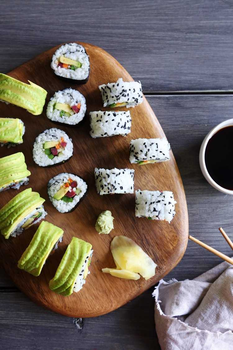 Faça você mesmo receitas de sushi vegano
