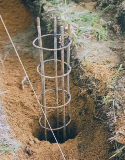 Forstærkning af fundamentet med søjlebånd