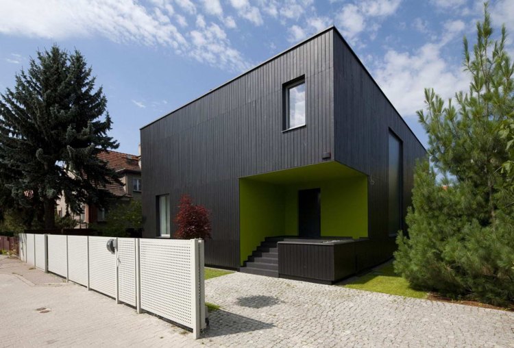 Tipos de casa -comparação-casa passiva-fachada de madeira-moderno-preto-jardim