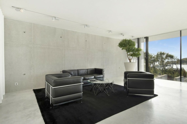 poltrona de couro preto sofá design villa