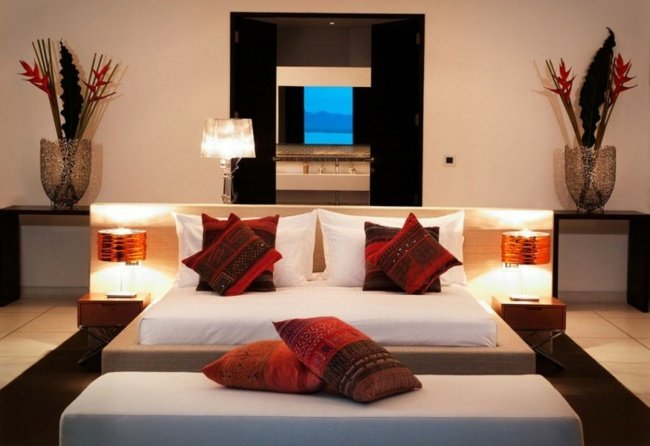 Quarto com ideias de iluminação exóticas