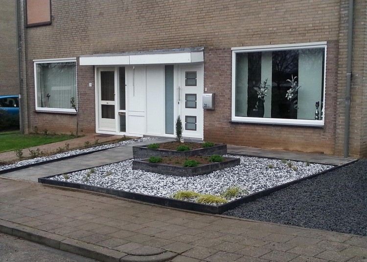 jardim frontal-design-fácil-cuidar-cascalho-branco-cinza-japão-junco