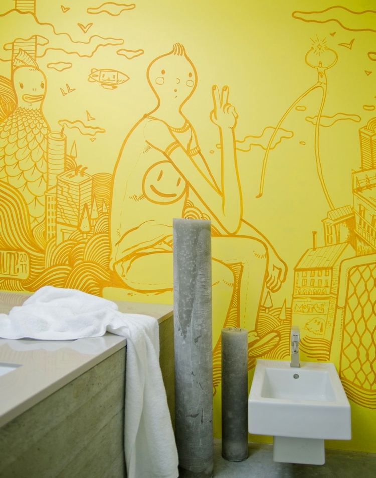 wall-painting-ideas-yellow-bathroom-wall-painting-drawing-modern-concrete