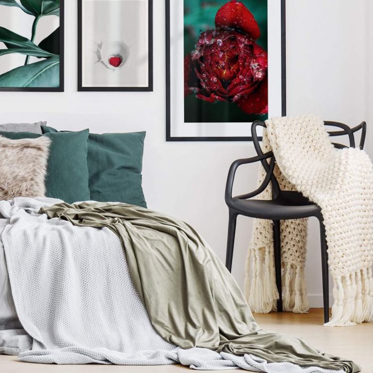 Mural para o quarto de acordo com a peônia vermelha moderna do Feng Shui