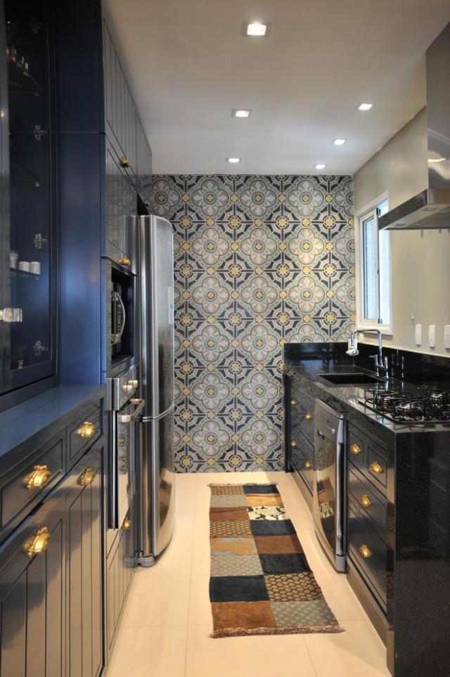 Papéis de parede para a cozinha réplica de padrões originais de azulejos de cerâmica