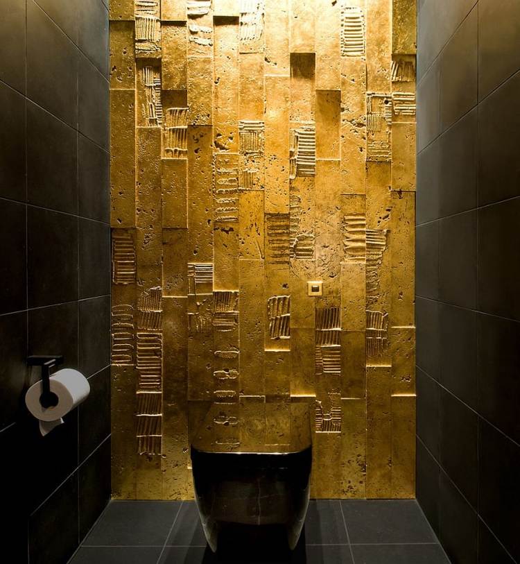 wall-design-color-gold-toilet-black-relief-bloecke-lighting
