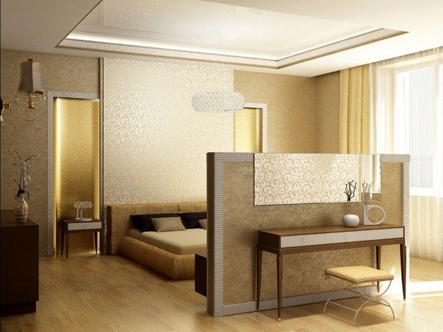 Sala de estar-ouro-sutilmente estruturado-papel de parede-design moderno