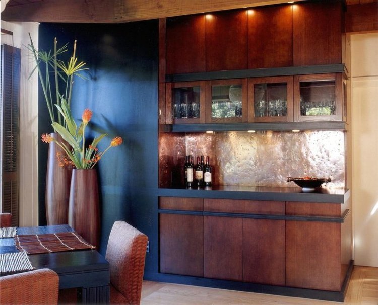 painéis de parede-cozinha-cozinha-espelho-moderno-cobre-madeira-bruto