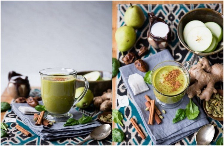 Smoothie de chá chai quente verde