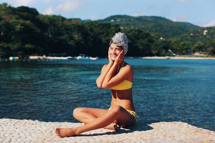 Protetor solar de turbante para cabelo e couro cabeludo