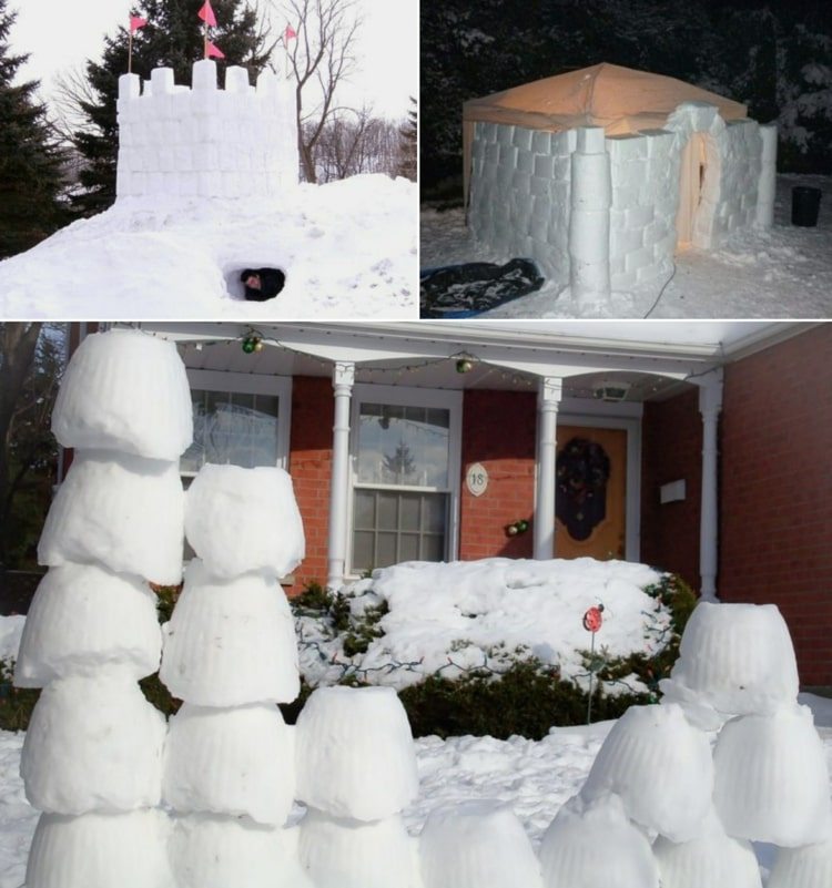 Construa seu próprio castelo para lutas de bolas de neve ou para ficar