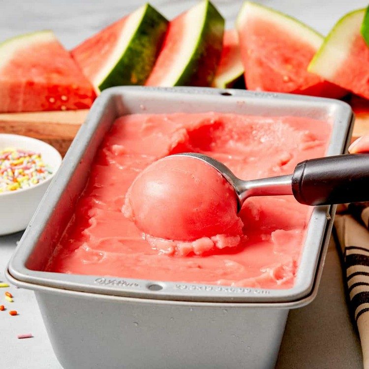 Faça você mesmo sorvete de melancia receitas rápidas de sorvete sem uma máquina de gelo