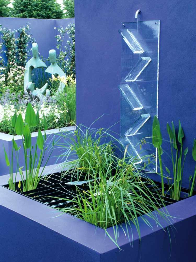 Jogos aquáticos-jardim-roxo-concreto-vidro-decorativo