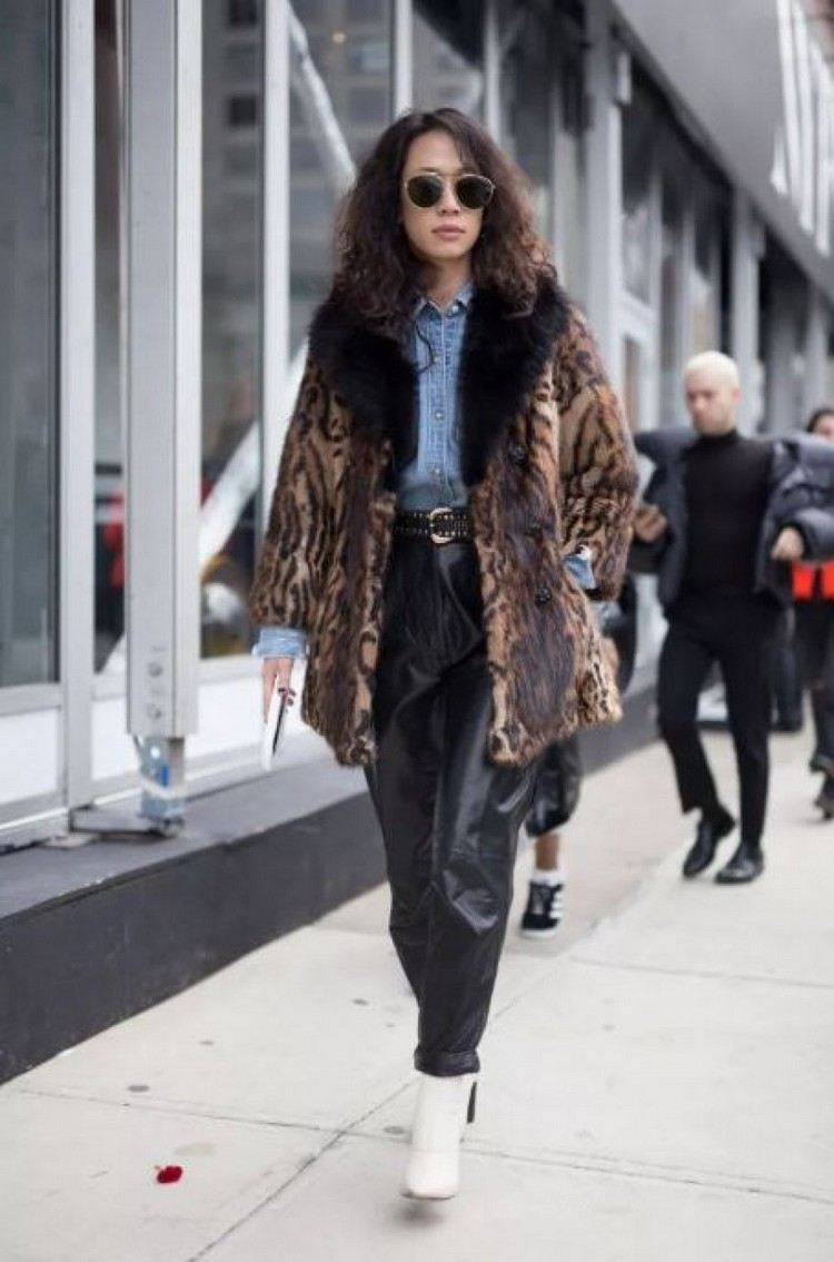 Casaco com estampa de leopardo, roupas de outono para o trabalho, botas brancas 2020