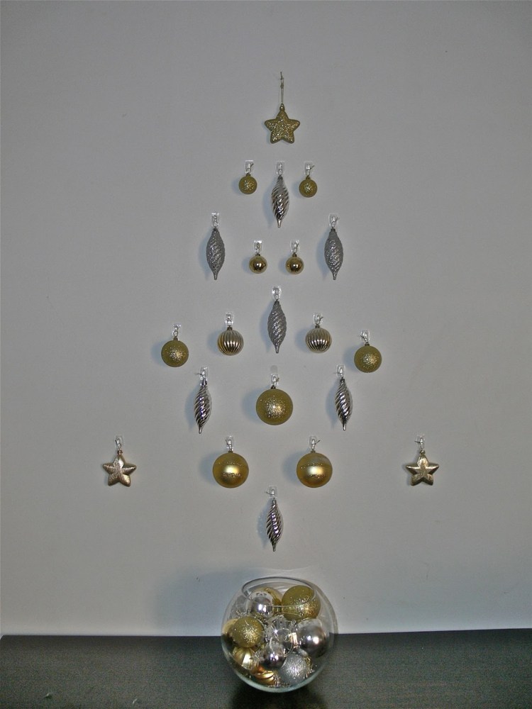 decoração de parede de natal decorações para árvores árvore de natal ouro prata