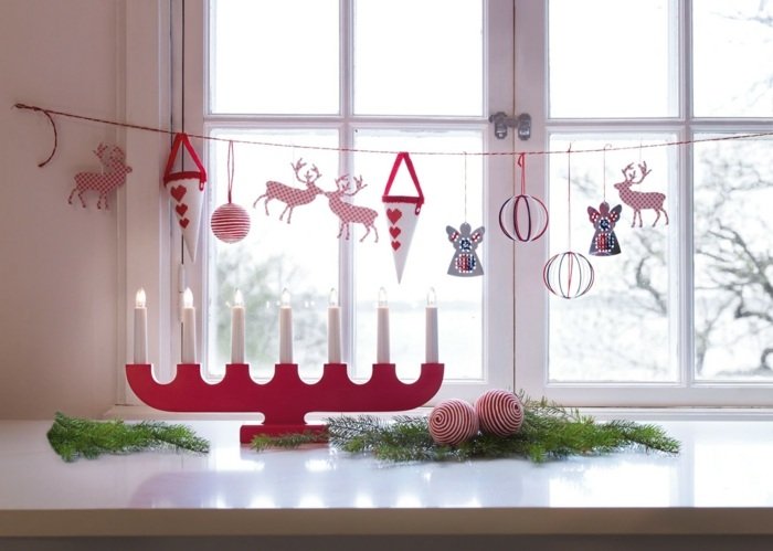 Guirlanda de papel de decoração de natal faça você mesmo Rudolf