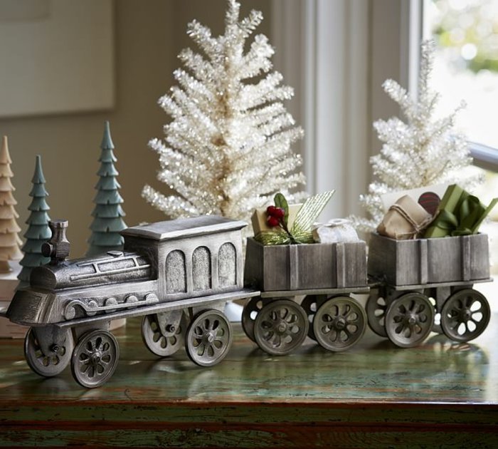 Ideias para decoração de Natal de mesa, berçário de trem vintage