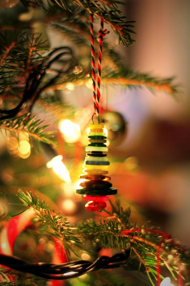 conserte você mesmo decoração de natal árvore de natal joias botão fio