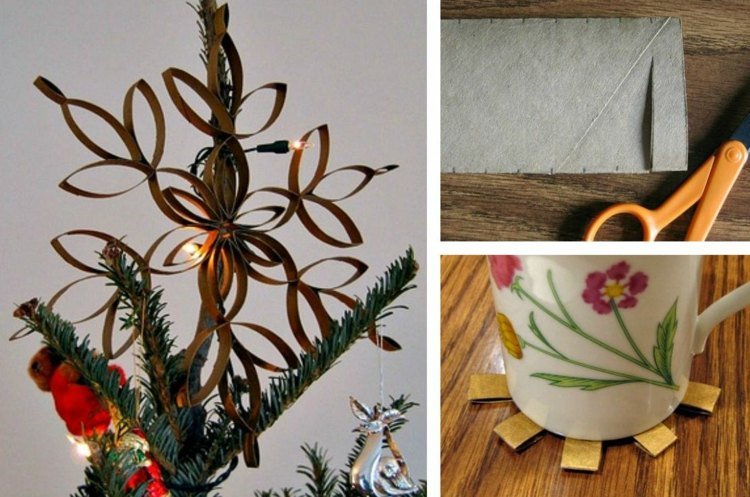 conserte-se decoração de natal papel estrela rolo de papel higiênico rolo de árvore de natal topo
