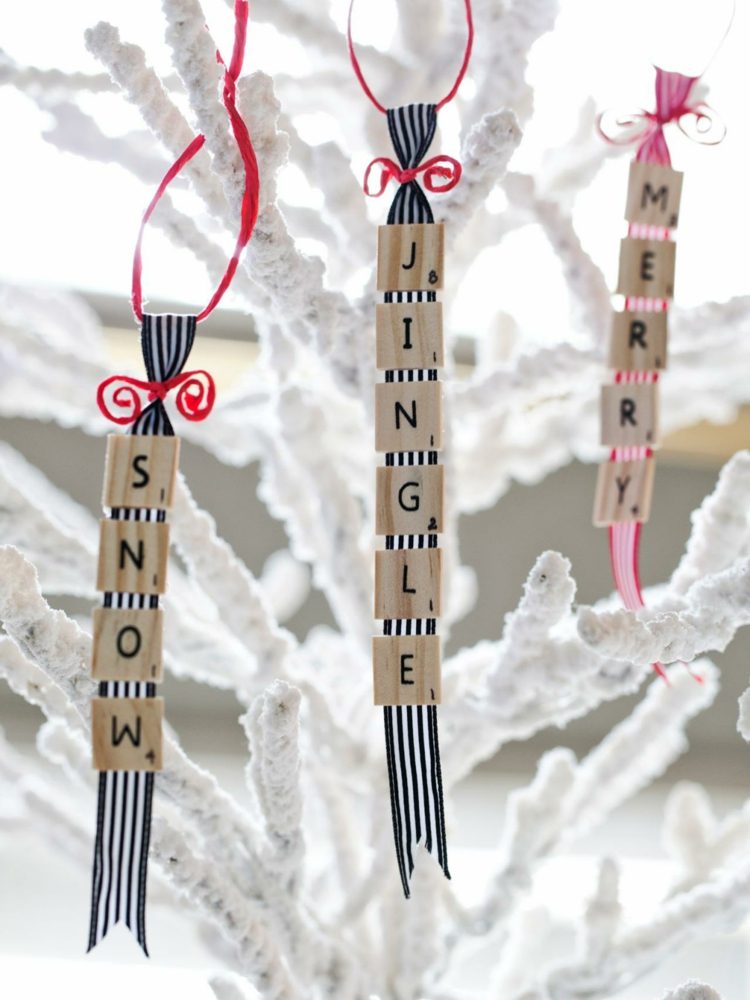 conserte as decorações de natal você mesmo buquê de natal alças pendentes scrabble