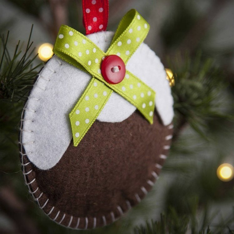 faça você mesmo decorações de natal tecido de lã costurar arco de biscoito
