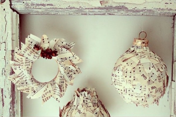 decorações de natal papel timbrado caseiro look vintage