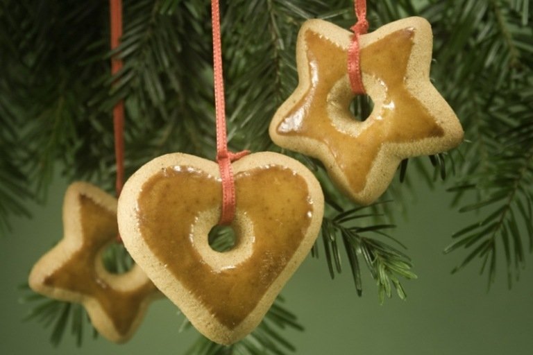 faça você mesmo decorações de natal massa salgada coração estrela abeto joias