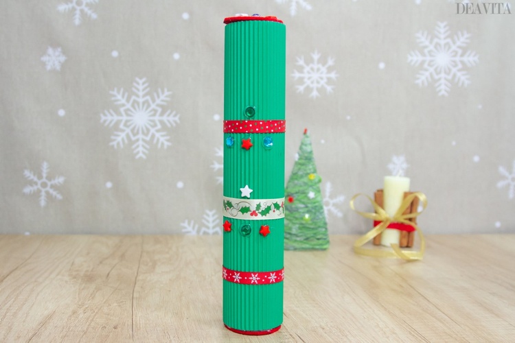 Faça você mesmo presentes de Natal, rolos de papel higiênico decorativo