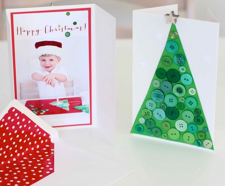 natal-saudações-cartões-cartões-cartões-faça-você-mesmo-botões-crianças-mexer-foto-verde