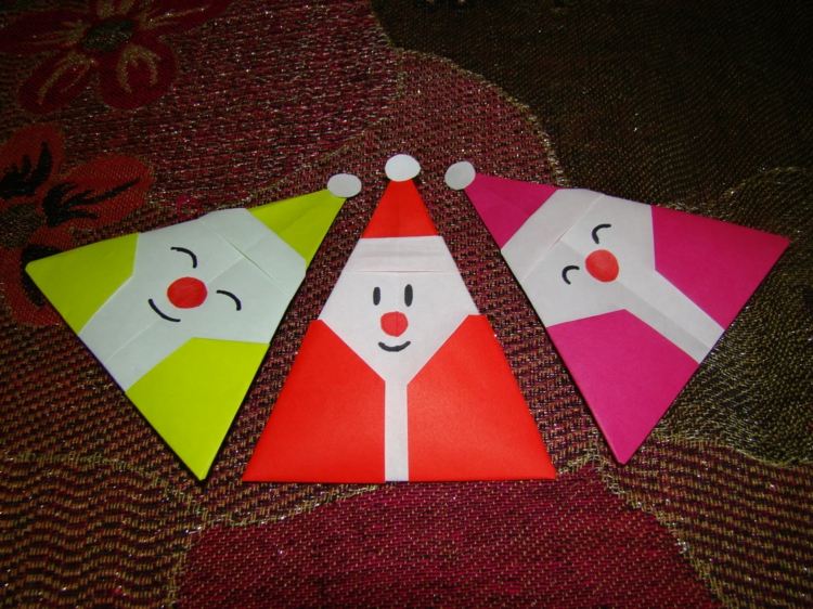 Origami de papel dobrável ideias de artesanato natal