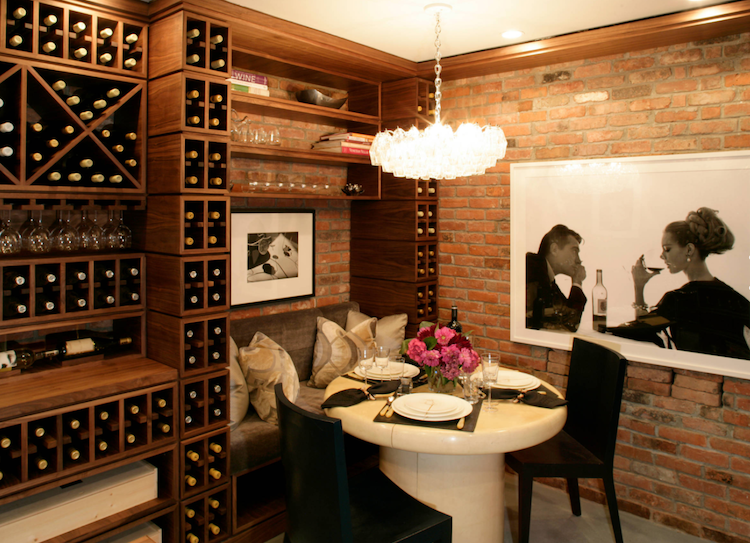 Construir adegas -modern-design-retro-vintage-brick-wine-racks