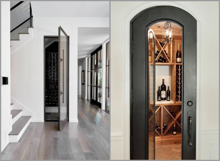 adega-edifício-moderno-design-embaixo da escada-armário de vinhos