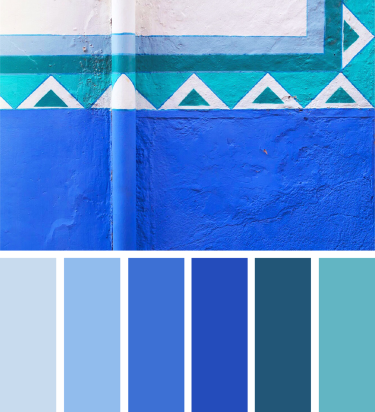 Combine diferentes tons de azul entre si