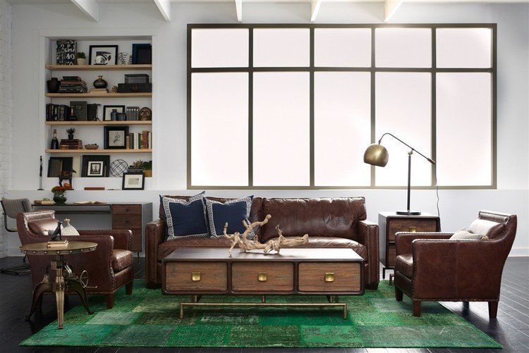 sala de estar cor marrom combina carpete verde