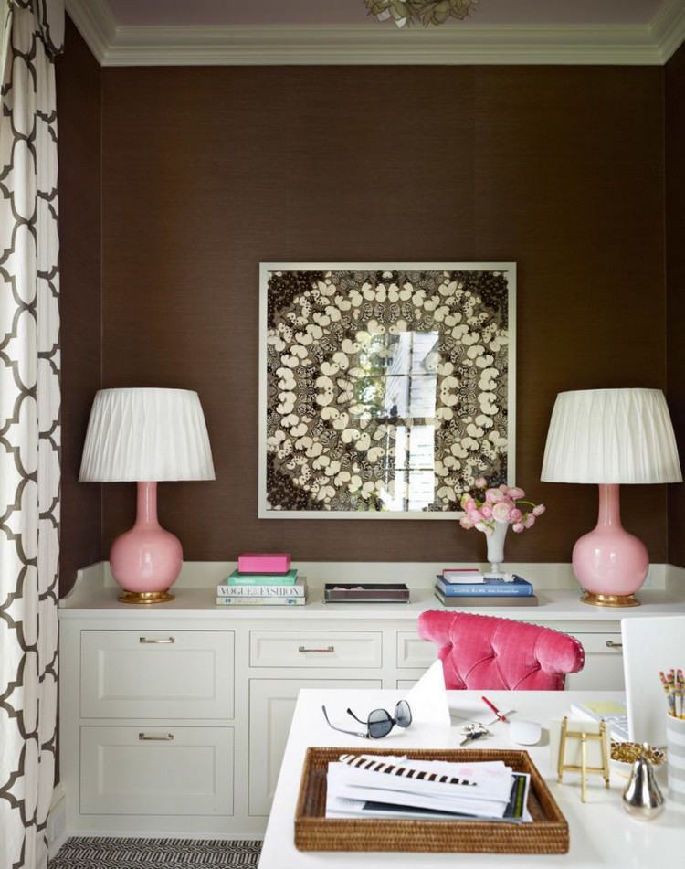 cor marrom combinar design de interiores branco rosa