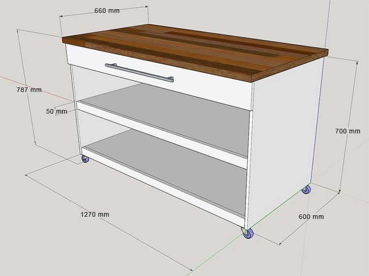 construa sua própria bancada de trabalho móvel observe as dimensões altura largura comprimento medida e instale rodas de corrida