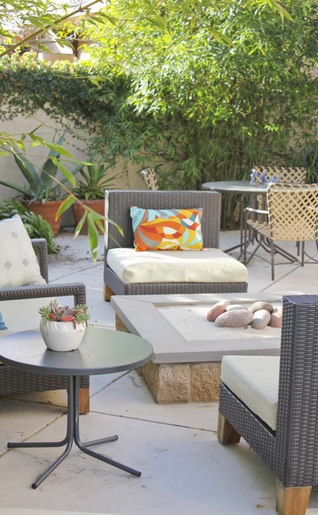terraço móveis de jardim almofadas em rattan deco coloridas