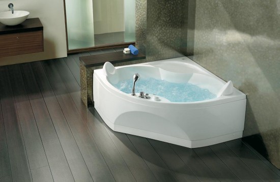 banheiras modernas com design atemporal, modelo de canto