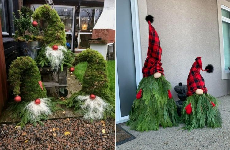 Monte duendes perenes do jardim em pares ou em grupos