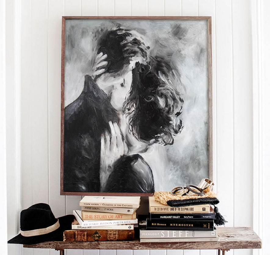 Mural, preto e branco, casal apaixonado, sentimentos tristes