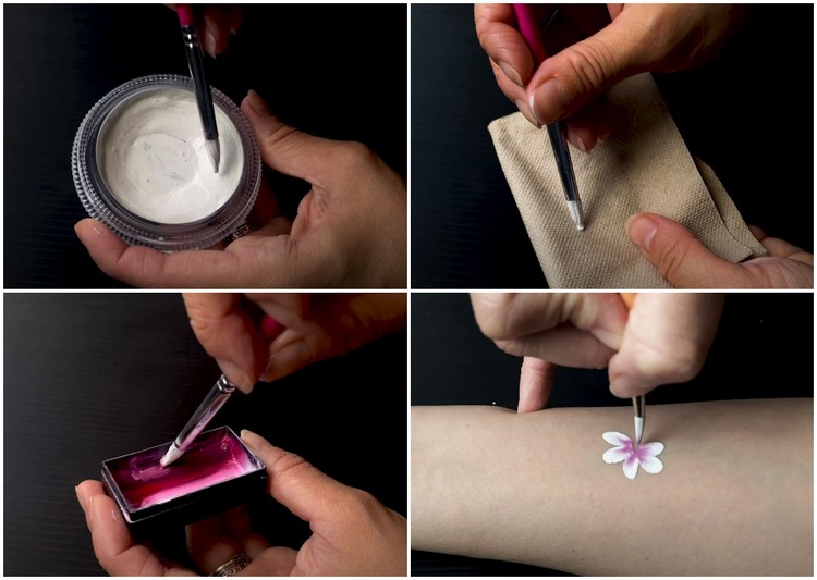 instruções de maquiagem de flores simples carnaval