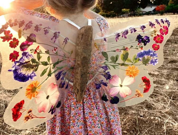 Flores reais para fazer suas próprias asas de borboleta