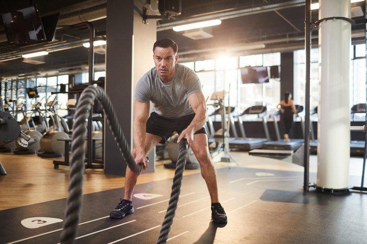 Cordas selvagens exercícios plano de treinamento de corpo inteiro treinamento com cordas de batalha