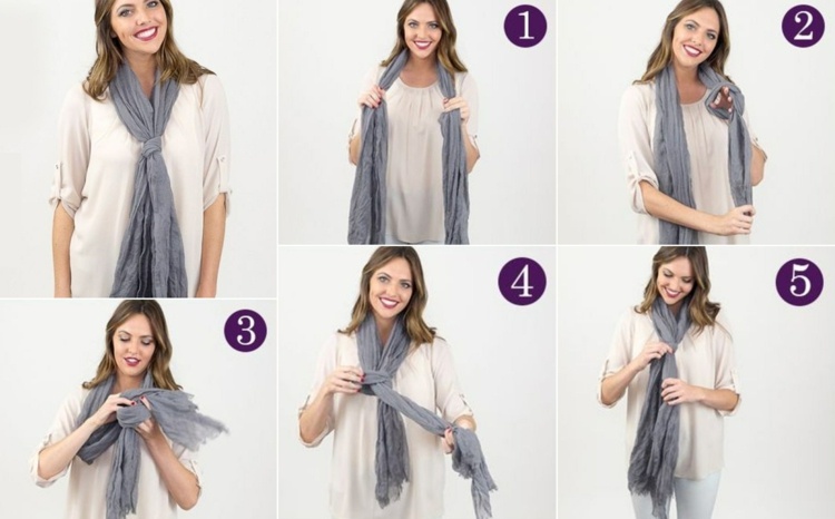 Dê o nó errado com o lenço de inverno - afrouxe e aperte os lenços com rapidez e facilidade