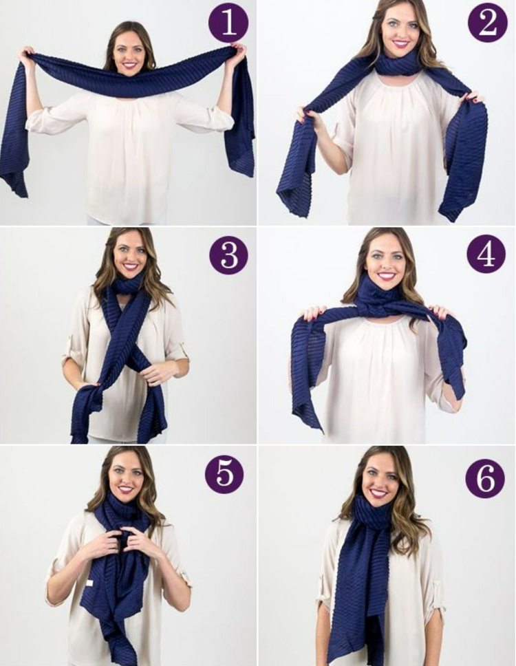Instruções para roupas chiques durante a estação fria - nó duplo