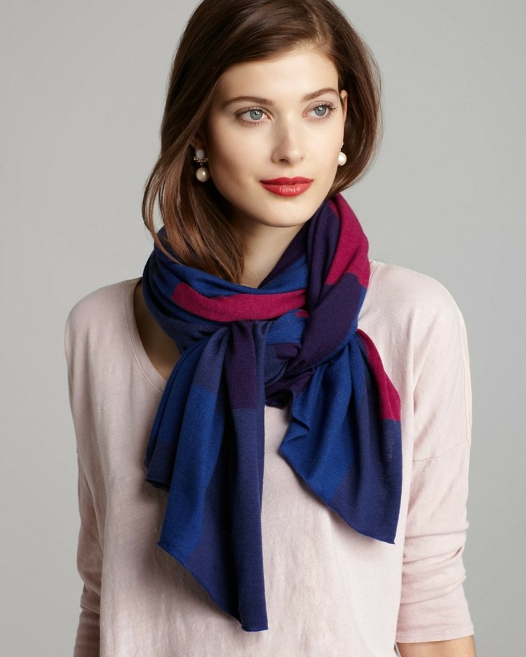 Lenço feminino com nó simples - ideia para lenços finos e grossos