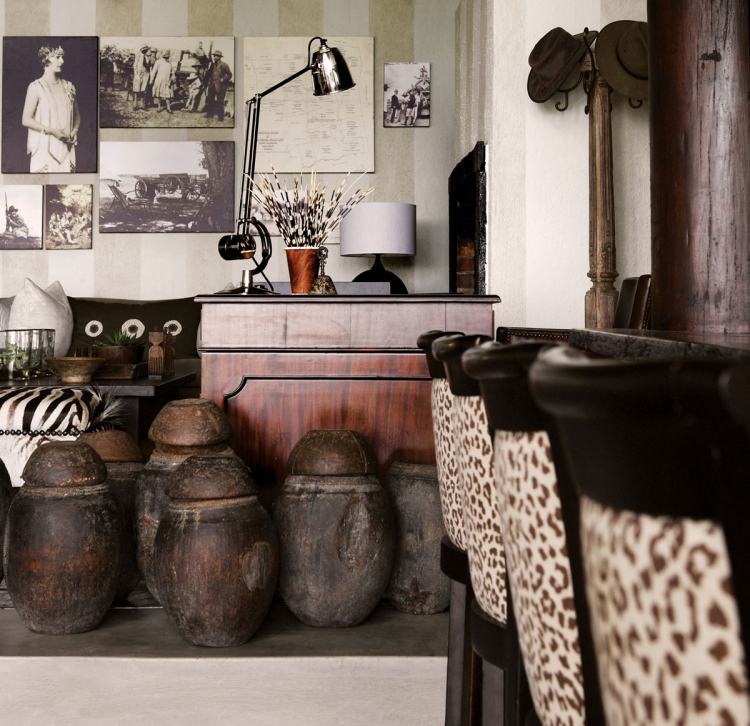 apartamento-mobília-ideias-áfrica-look-wood-vintage-deco-pictures-wall
