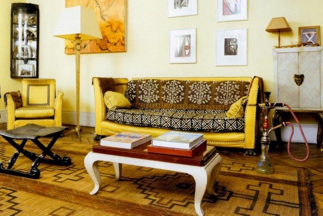 Idéias-design-sala-de-estar-com-motivos-africanos-texturas-em-safári