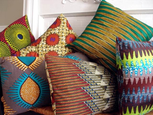trazer-coloridas-fronhas-costuradas-à-mão-de-malha-da-África-estilo-casa