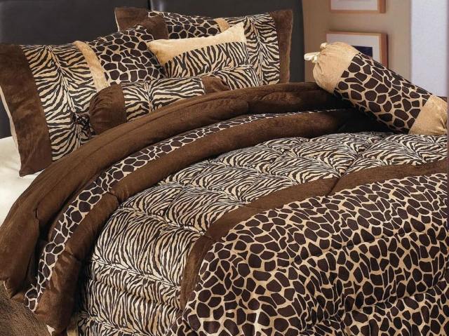 Idéias-África-Mobília-Quarto-Cama-Animal-Estampas-Padrão-Cobertor-Capas